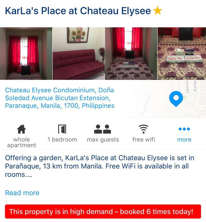 Karla'S Place At Chateau Elysee Paranaque City Kültér fotó